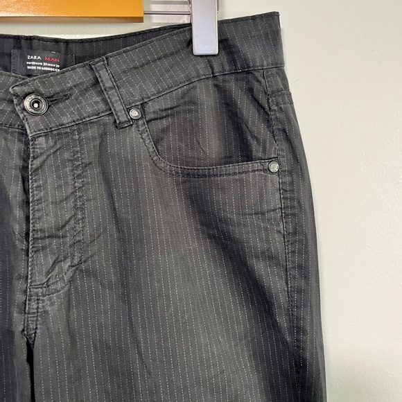 Zara Man Young Division Black Pinstripe Pants – Size 31 - Picture 9 of 12